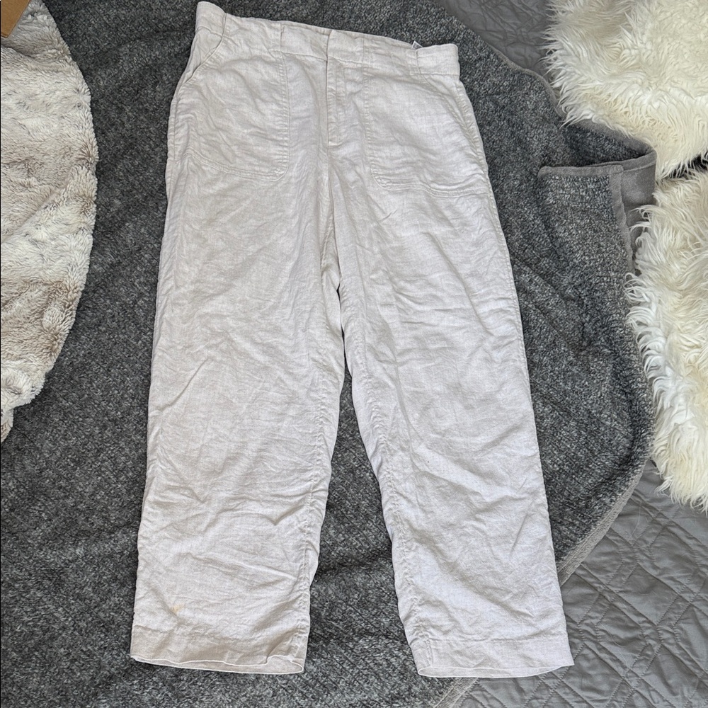 Banana Republic Women's Cream Linen Pants